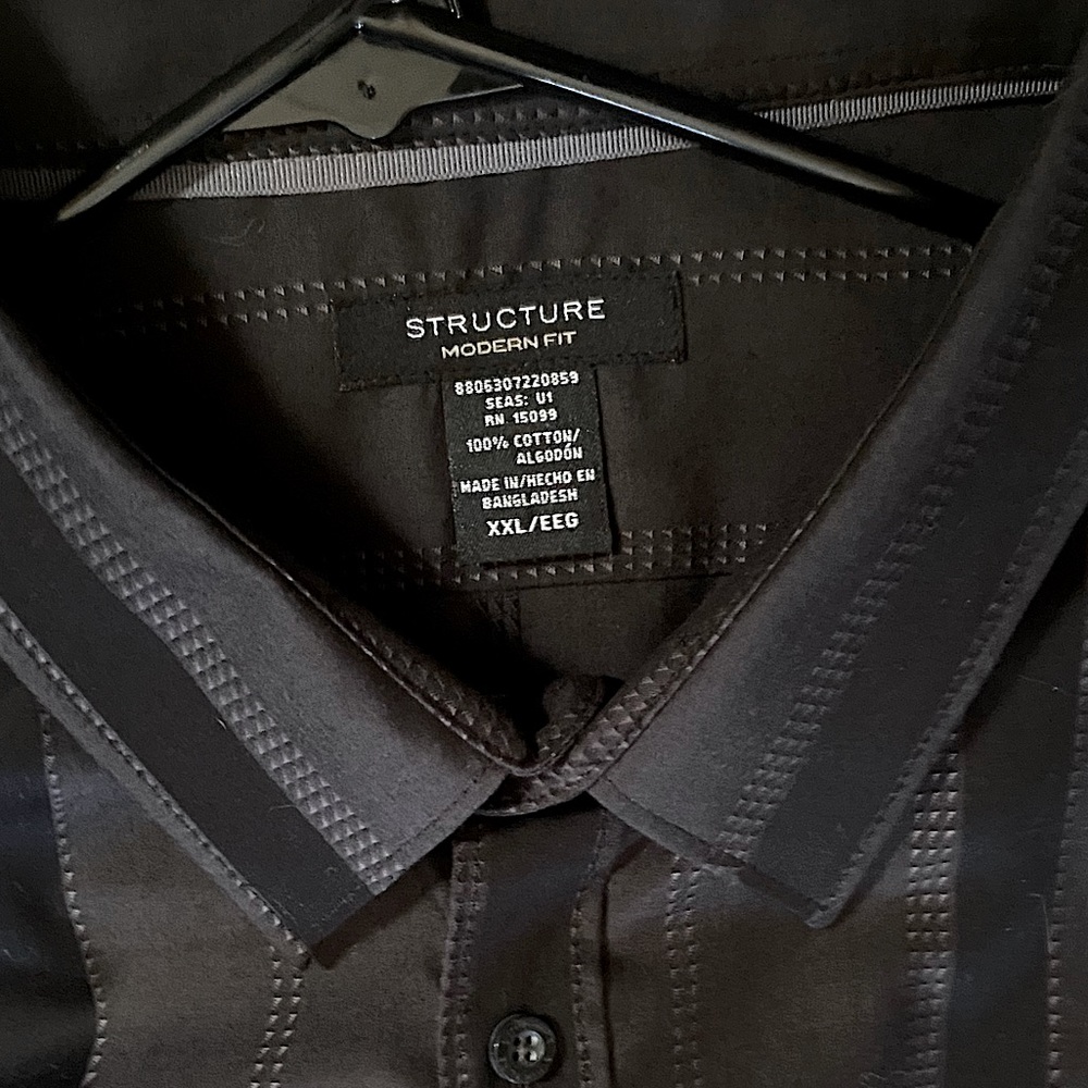 Black Structure Button Up | Xx-Large | Never Worn - image 2